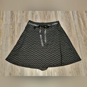 Black Chevron Patterned Skirt